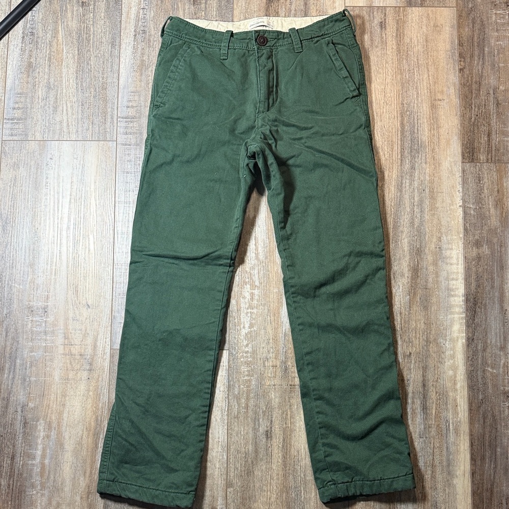 Abercrombie‎ & Fitch Forest Green Lined Chinos